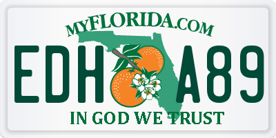 FL license plate EDHA89