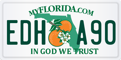 FL license plate EDHA90