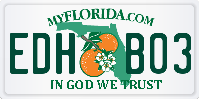 FL license plate EDHB03