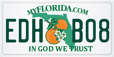 FL license plate EDHB08