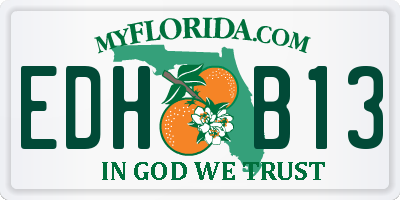 FL license plate EDHB13