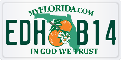 FL license plate EDHB14