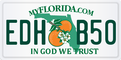 FL license plate EDHB50