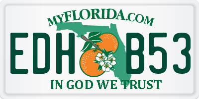 FL license plate EDHB53