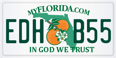 FL license plate EDHB55