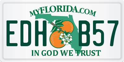 FL license plate EDHB57