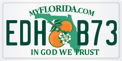 FL license plate EDHB73