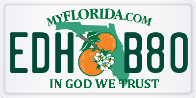 FL license plate EDHB80