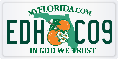 FL license plate EDHC09