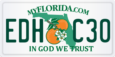 FL license plate EDHC30