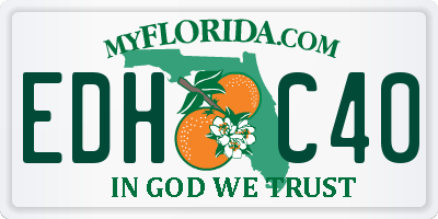 FL license plate EDHC40