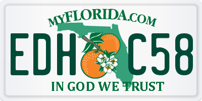 FL license plate EDHC58