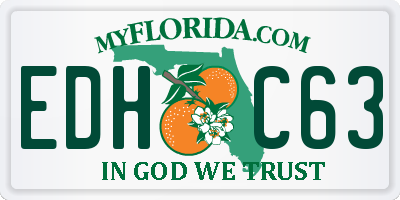 FL license plate EDHC63
