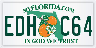 FL license plate EDHC64