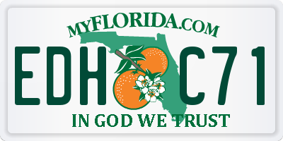 FL license plate EDHC71