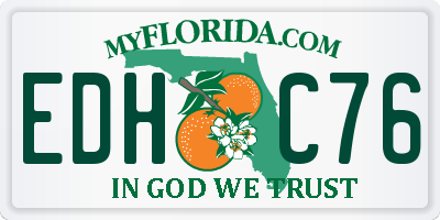 FL license plate EDHC76