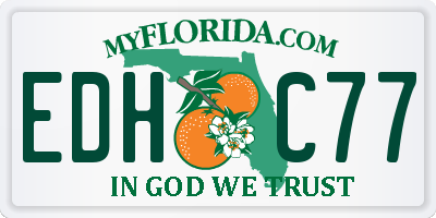 FL license plate EDHC77