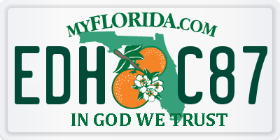 FL license plate EDHC87