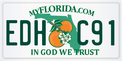FL license plate EDHC91