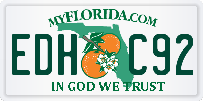 FL license plate EDHC92