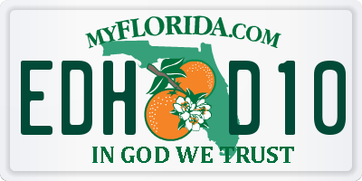 FL license plate EDHD10