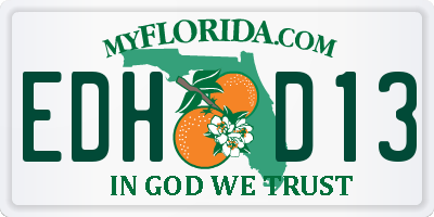 FL license plate EDHD13