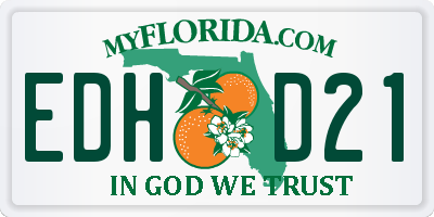 FL license plate EDHD21
