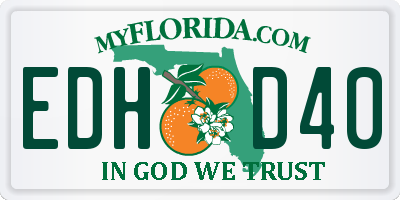 FL license plate EDHD40