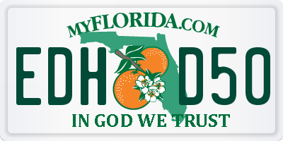 FL license plate EDHD50