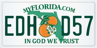 FL license plate EDHD57