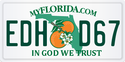 FL license plate EDHD67