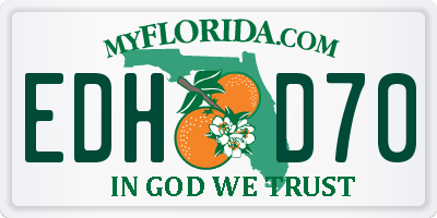 FL license plate EDHD70