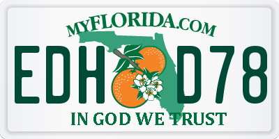 FL license plate EDHD78