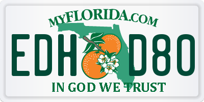 FL license plate EDHD80