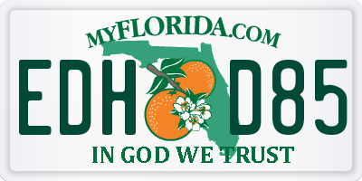 FL license plate EDHD85