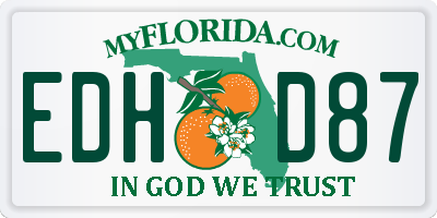 FL license plate EDHD87