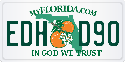 FL license plate EDHD90
