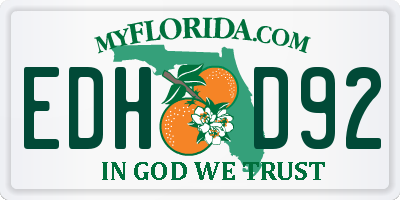 FL license plate EDHD92