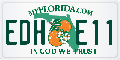 FL license plate EDHE11