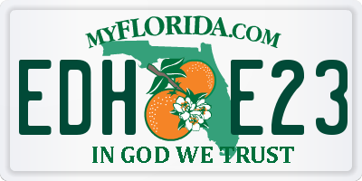 FL license plate EDHE23