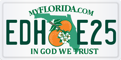 FL license plate EDHE25