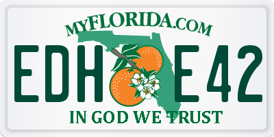 FL license plate EDHE42