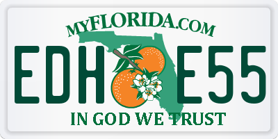 FL license plate EDHE55