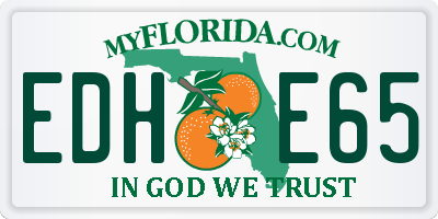 FL license plate EDHE65