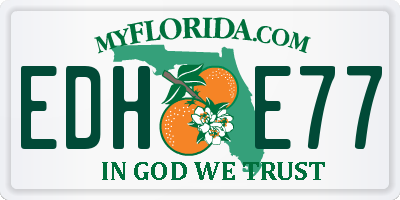 FL license plate EDHE77