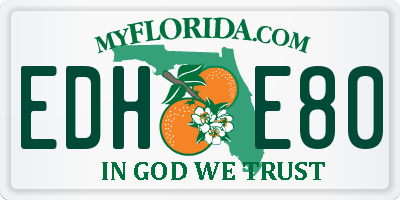FL license plate EDHE80