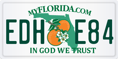 FL license plate EDHE84