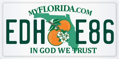 FL license plate EDHE86