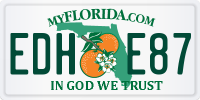 FL license plate EDHE87