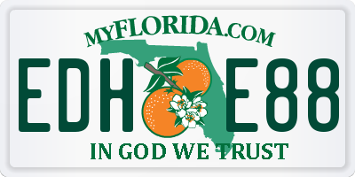 FL license plate EDHE88